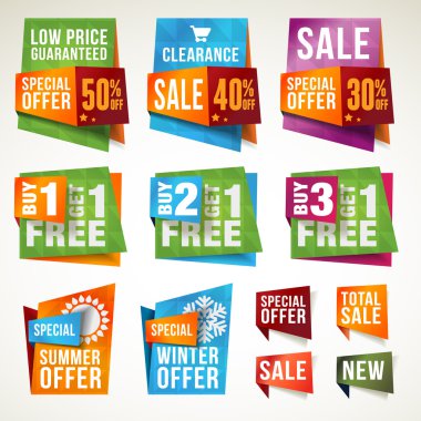 Set of sale labels and banners