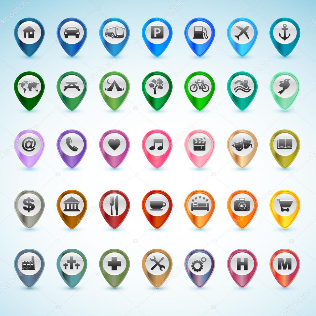 Set of GPS icons