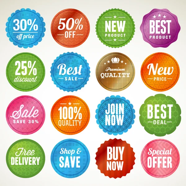 Set of badges and stickers — Stock Vector