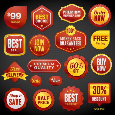 Set of vector badges and stickers clipart