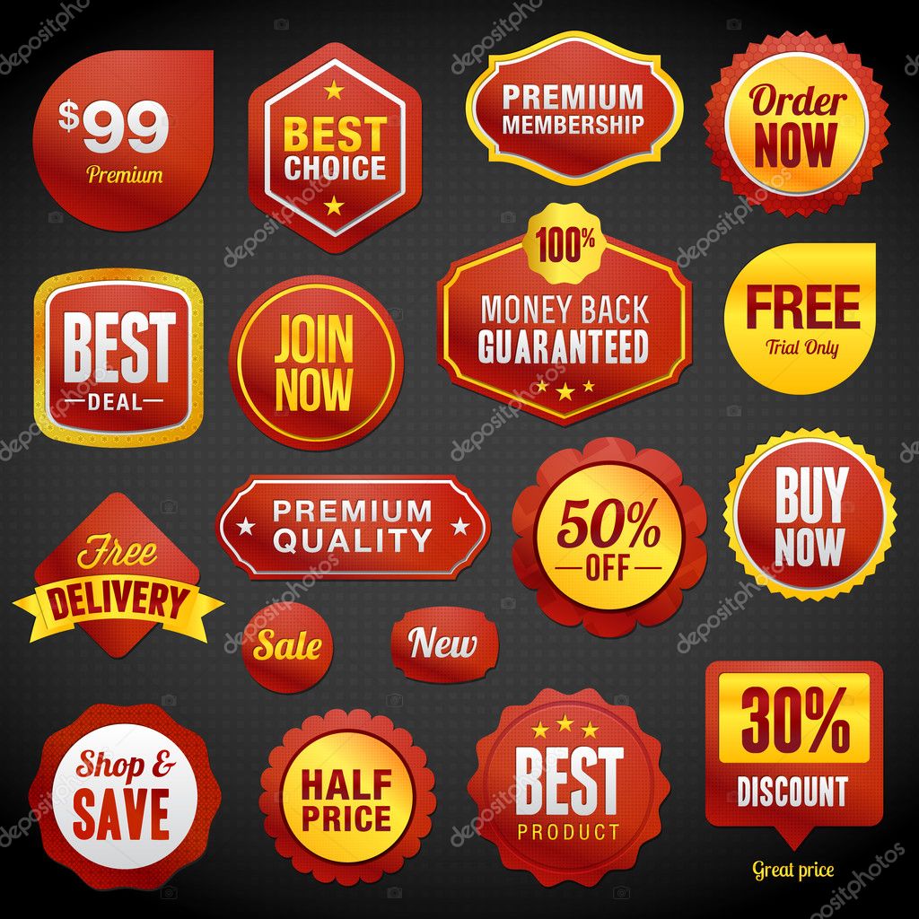 Set of vector badges and stickers for sale