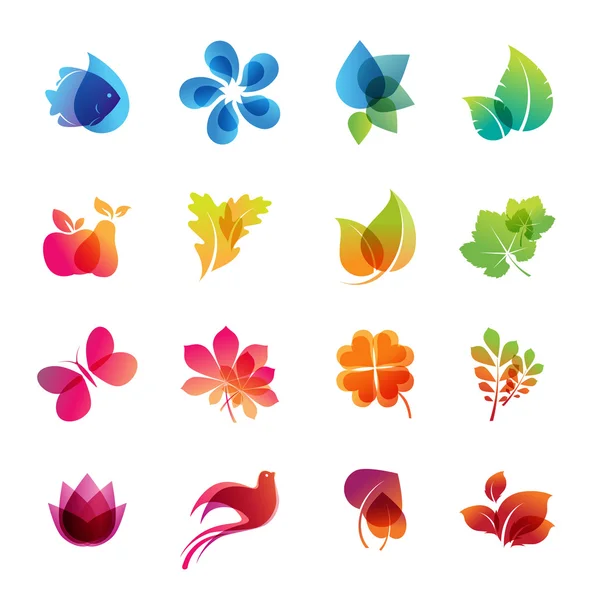 Colorful nature icon set — Stock Vector