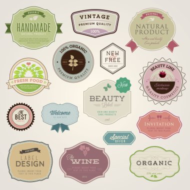 Set of labels and stickers clipart