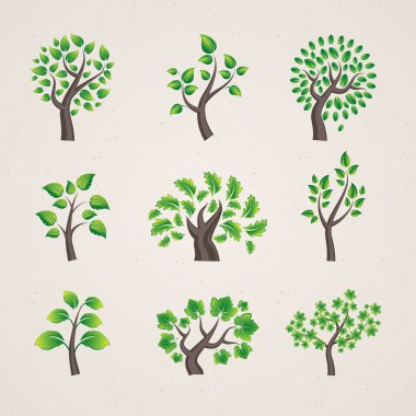 vektör ağaçları kümesi