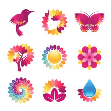 Set of colorful icons vector Set of colorful icons vector