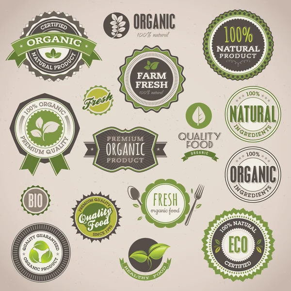 Set of organic badges and labels Royalty Free Stock Illustrations