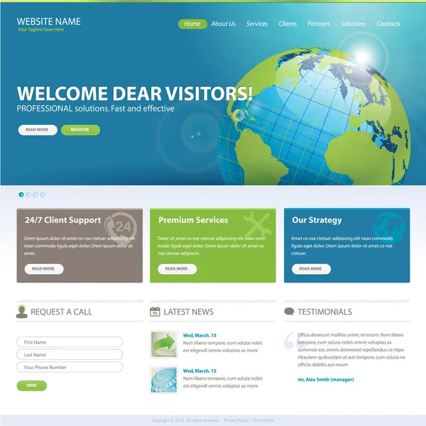 ウェブサイトテンプレート — ストックベクタ