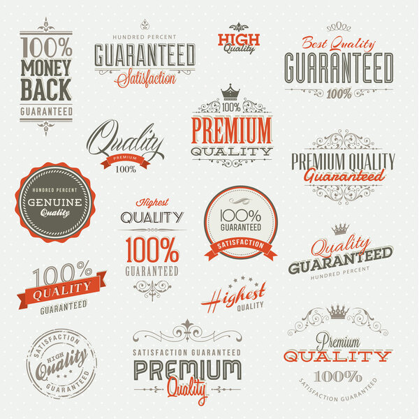 Set of vintage badges and elements