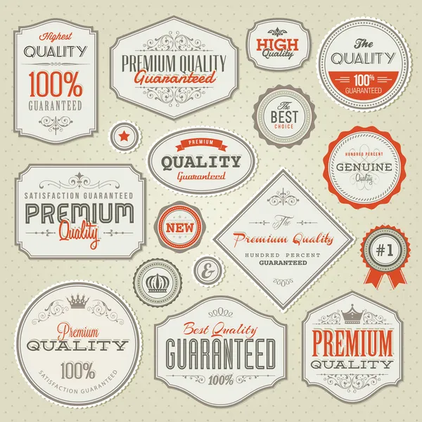 Set of vintage labels and stickers — Stock Vector