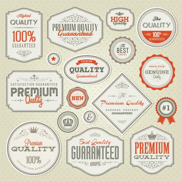 Set of vintage labels and stickers Stock Vector