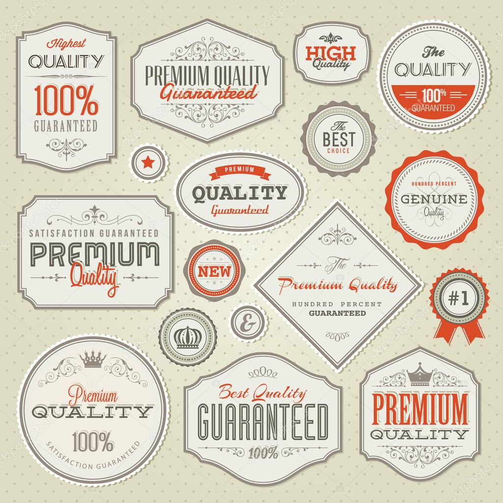 Set of vintage vector labels and stickers