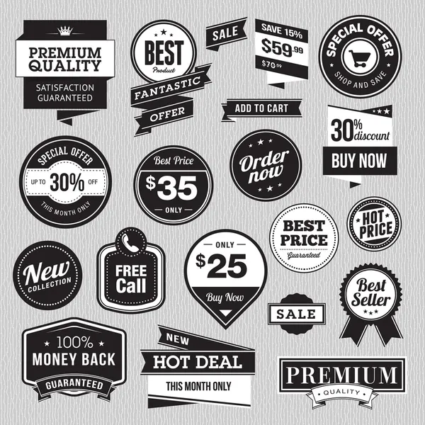 Set of badges and stickers for sale — Stockvector