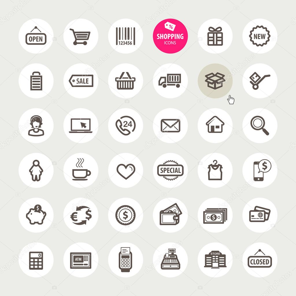 Set of shopping icons