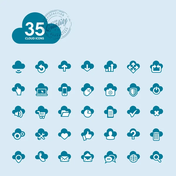 Conjunto de iconos de computación en nube — Archivo Imágenes Vectoriales