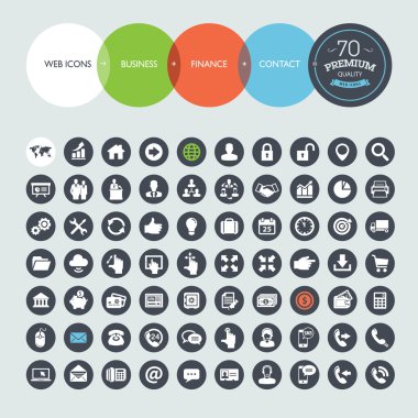 Set of web icons for business, finance and communication clipart