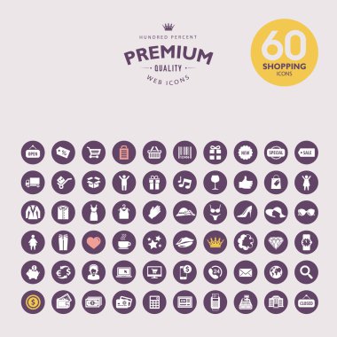 Premium alışveriş simgeleri ayarlayın