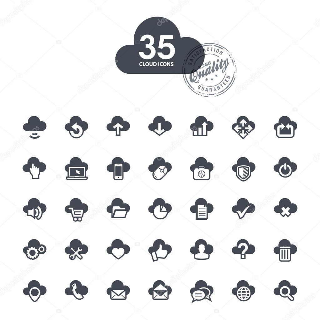 Set of cloud icons
