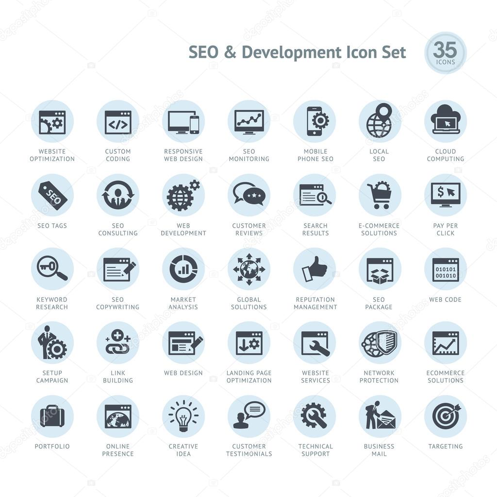 SEO and Development icon set
