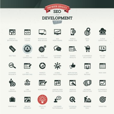 SEO ve geliştirme Icon set
