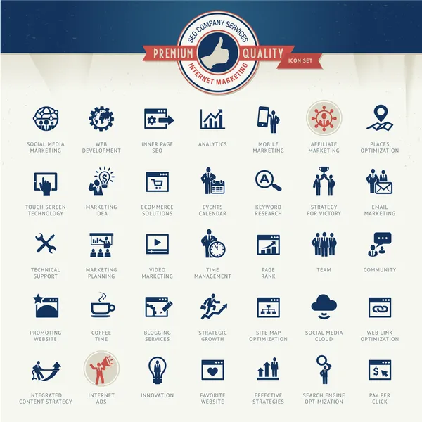 Set of business icons for internet marketing and services — Stock Vector