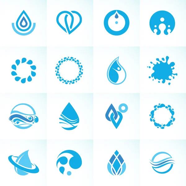 Conjunto de iconos abstractos del agua — Vector de stock