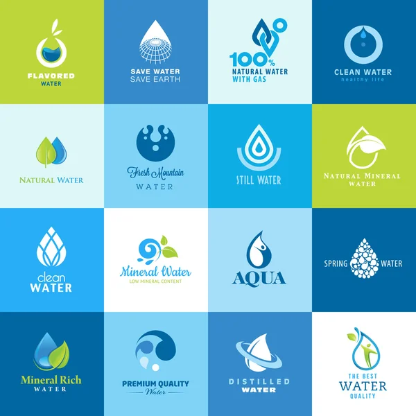 Set van pictogrammen voor alle soorten water — Stockvector