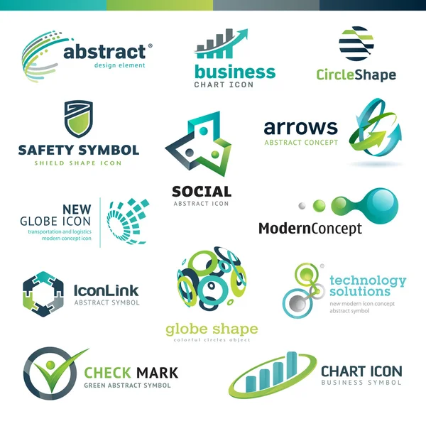 Set of business abstract icons — Stock Vector