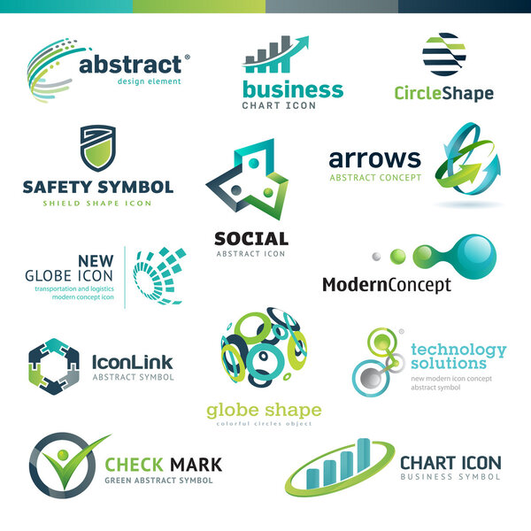 Set of business abstract icons