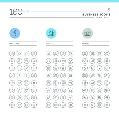 Set of business icons for web and mobile