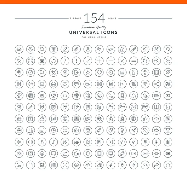 Set of universal icons for web and mobile Royalty Free Stock Illustrations