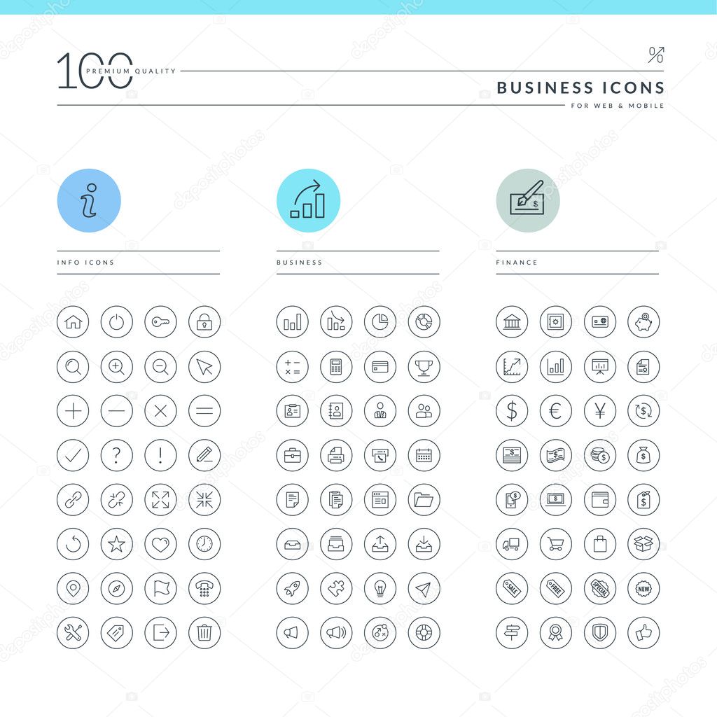 Set of business icons for web and mobile