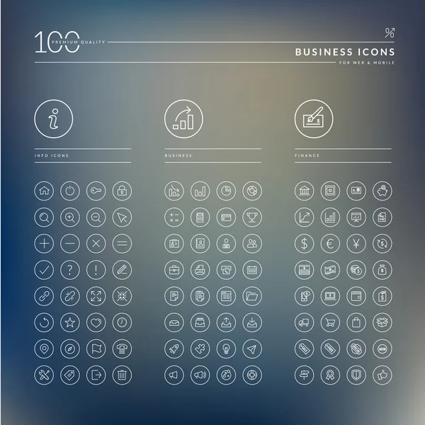 Ensemble d'icônes info, business et finance — Image vectorielle