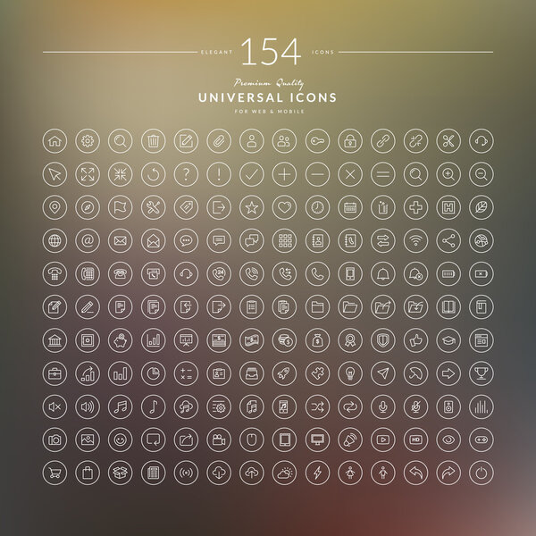Набор элегантных иконок для интернета и мобильного телефона
