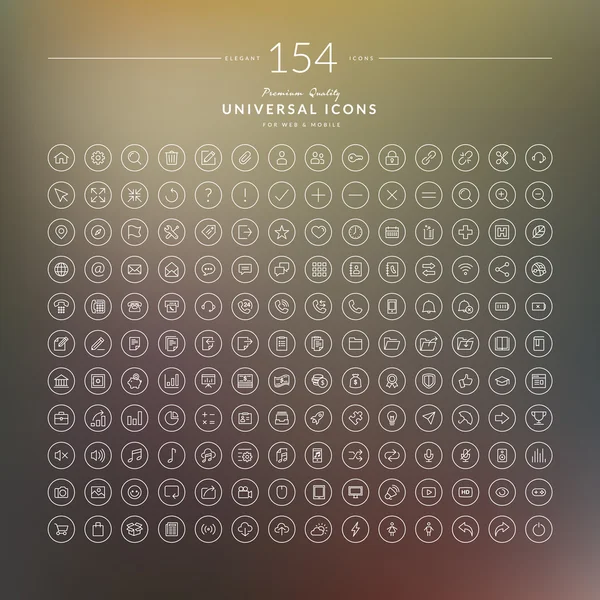 Set of elegant icons for web and mobile Stock Illustration