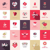 Velká sada ikon pro valentinky den, matky den, svatba, láska a romantické události
