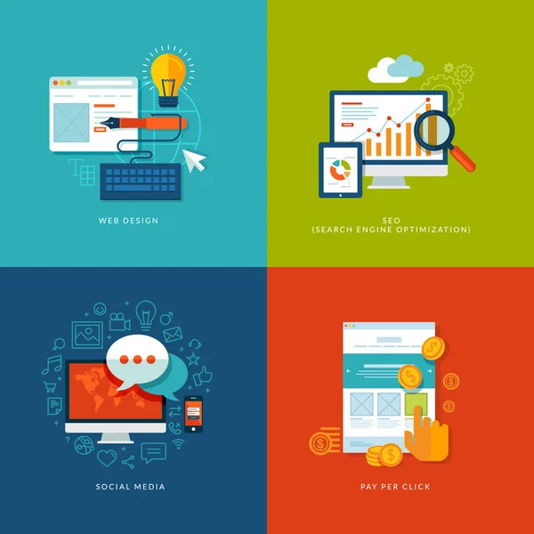 Flat design concept icons for web and mobile services and apps — Stockvector