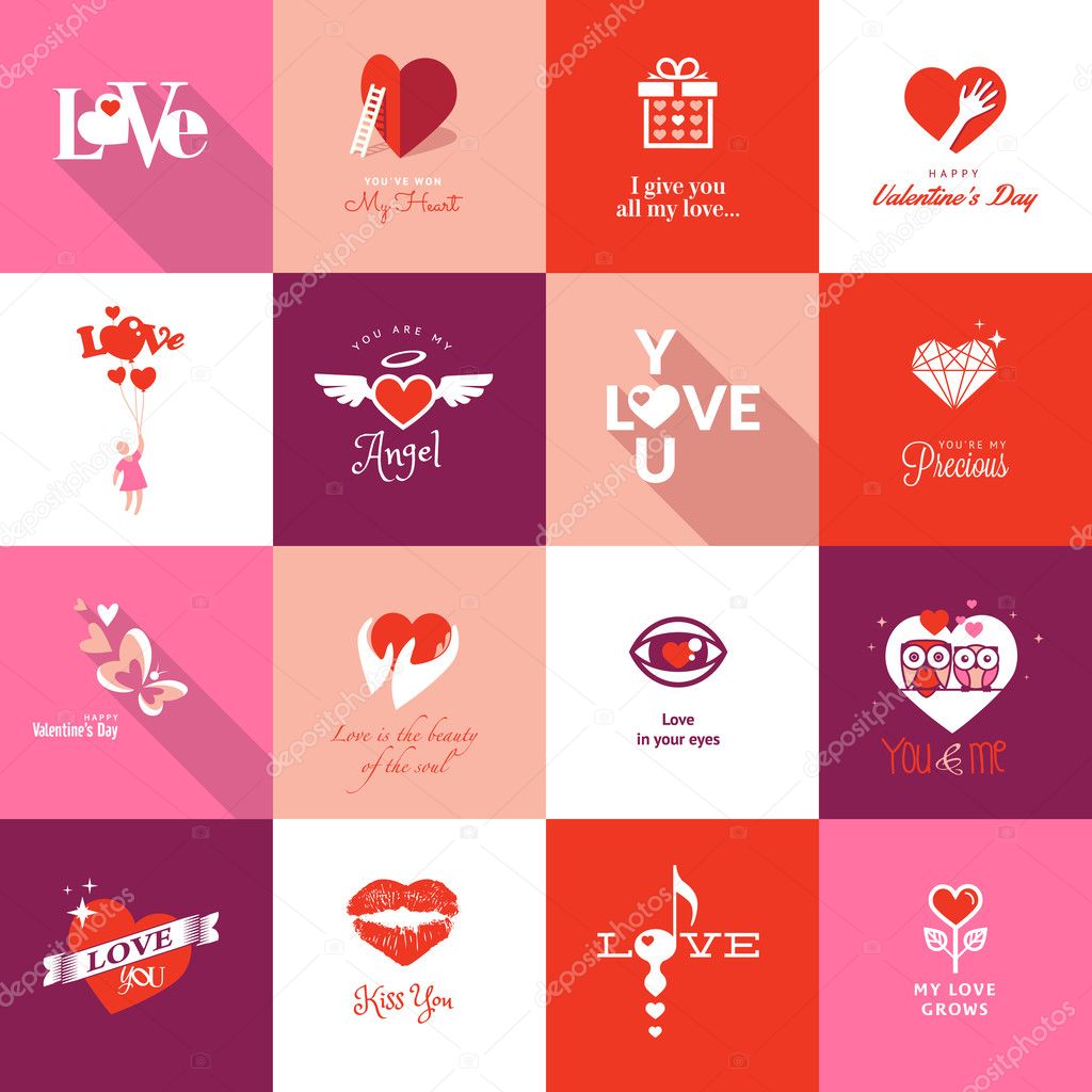 Set of Valentines day icons