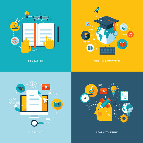 Conjunto de iconos de concepto de diseño plano para servicios y aplicaciones web y de telefonía móvil — Vector de stock