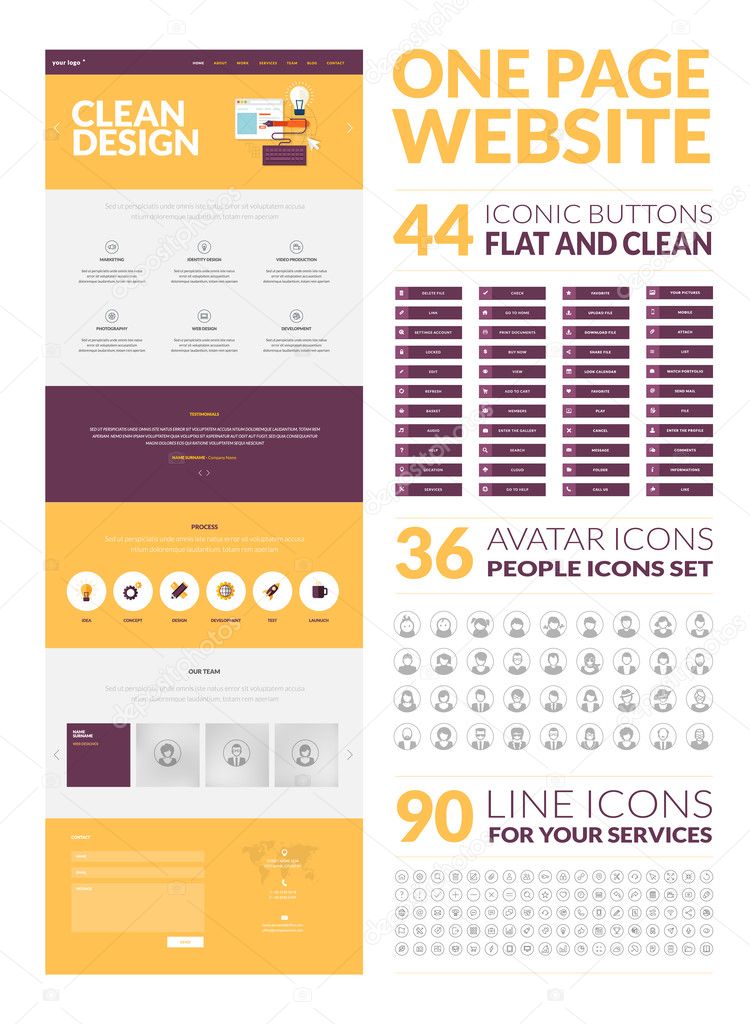 One page website design template