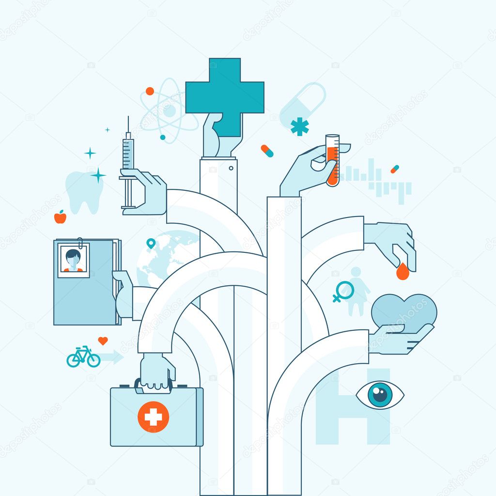 Flat design vector illustration concept on medicine theme