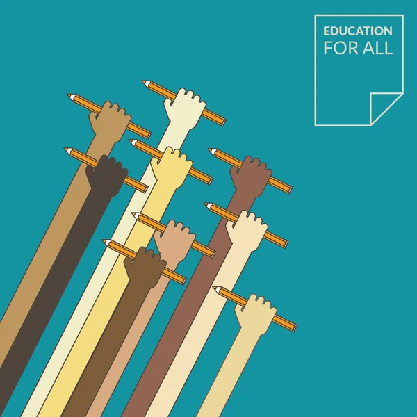 L'éducation pour tous. Concept de design plat pour l'éducation . — Image vectorielle