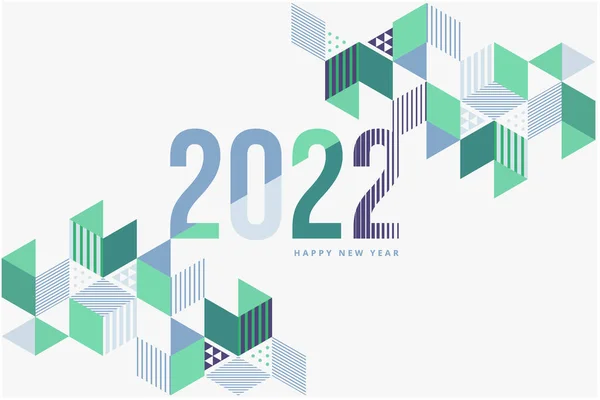 Feliz Ano Novo 2022 Ilustração Vetorial Para Cartão Saudação Cartão — Vetor de Stock