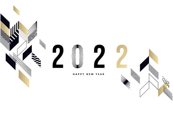 2022 Capodanno Illustrazione Vettoriale Biglietto Auguri Biglietto Invito Feste Banner — Vettoriale Stock