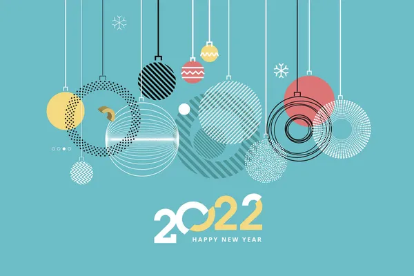 Šťastný Nový Rok2022 Vektorová Ilustrace Pro Blahopřání Pozvánka Večírek Banner — Stockový vektor