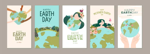 Earth Day Illustration Set Vector Concepts Graphic Web Design Business — Stock Vector