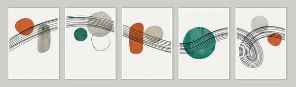 Trendige Zeitgenössische Kunstplakate Abstrakter Handgezeichneter Wandkunstvektor Moderne Minimalistische Konzepte Für — Stockvektor