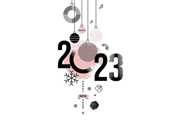 2023 Bonne Année Concept Illustration Vectorielle Pour Arrière Plan Carte — Image vectorielle