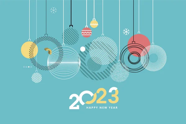 Feliz Año Nuevo 2023 Diseño Tarjeta Felicitación Moderna Ilustración Vectorial — Vector de stock