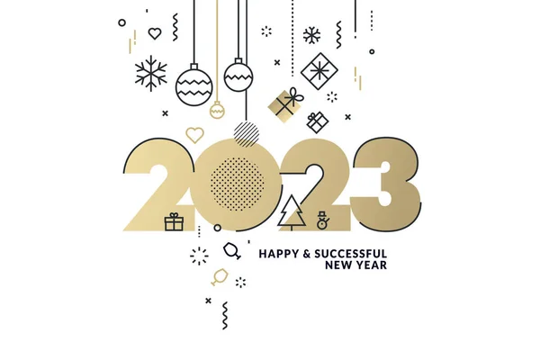 Business Gelukkig Nieuwjaar 2023 Wenskaart Vector Illustratie Voor Achtergrond Wenskaart — Stockvector