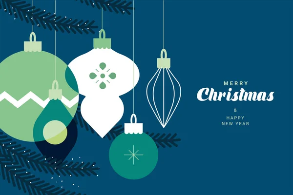 Feliz Natal Feliz Ano Novo Cartão Saudação Conceito Ilustração Vetorial — Vetor de Stock